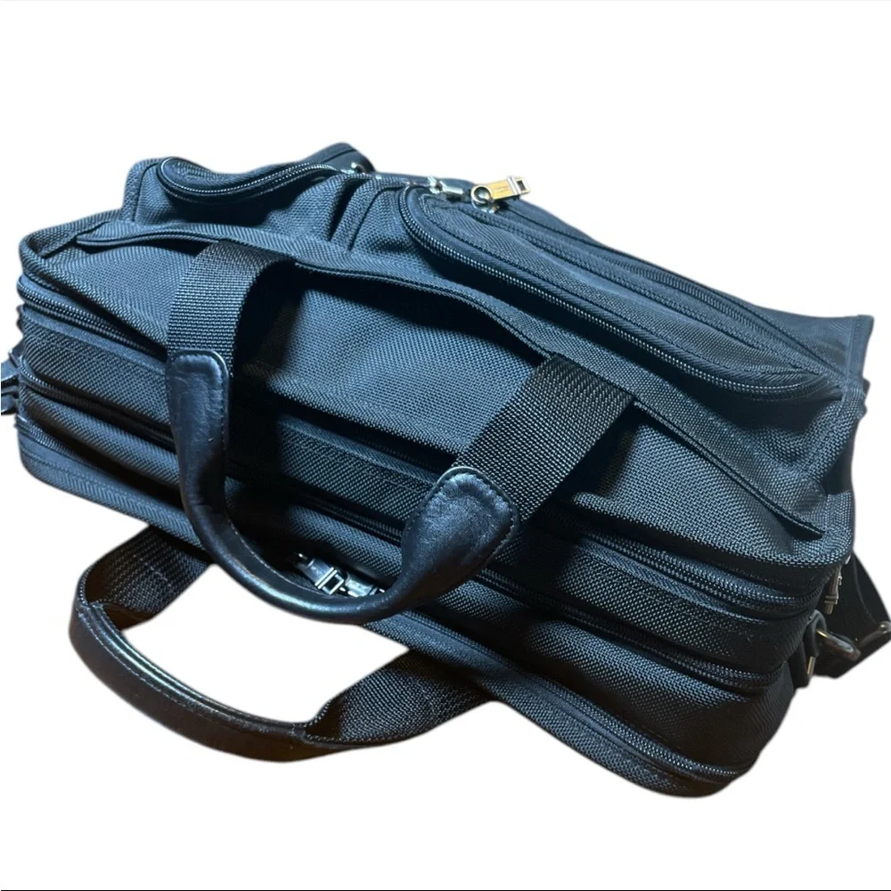 TUMI Alpha Ballistic Nylon Expandable Multipurpose Travel Bag Black 26141D4
